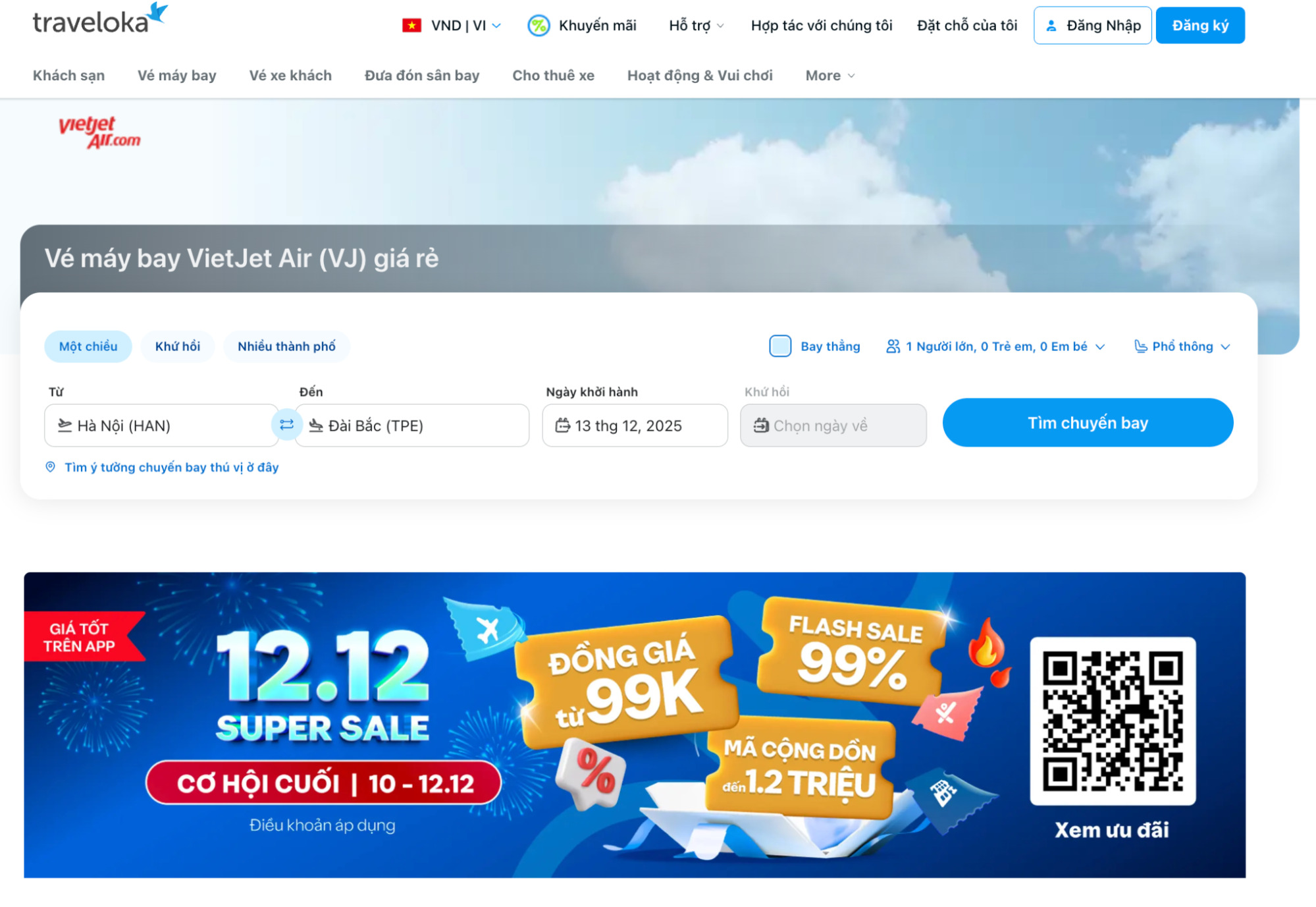 Tận dụng nền tảng đặt vé trực tuyến như Traveloka để tăng cơ hội săn vé giá rẻ