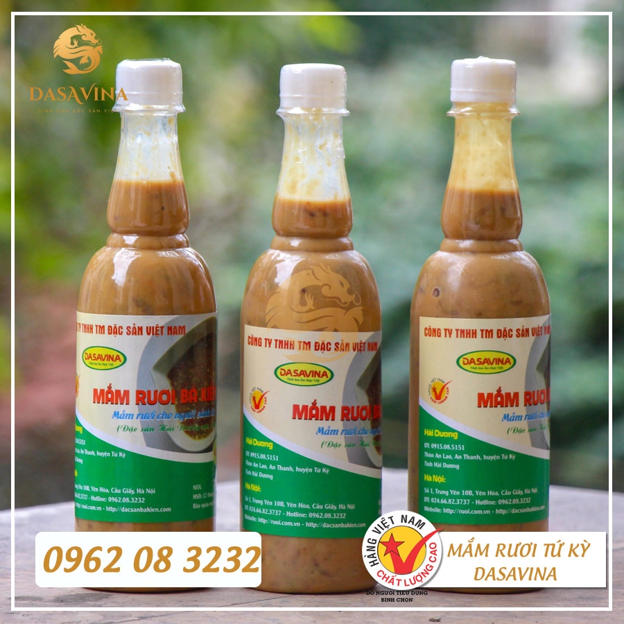 Mắm rươi thương hiệu Dasavina: Sản phẩm được chế biến theo công thức truyền thống kết hợp quy trình sản xuất hiện đại, đảm bảo hương vị đặc trưng và an toàn thực phẩm.